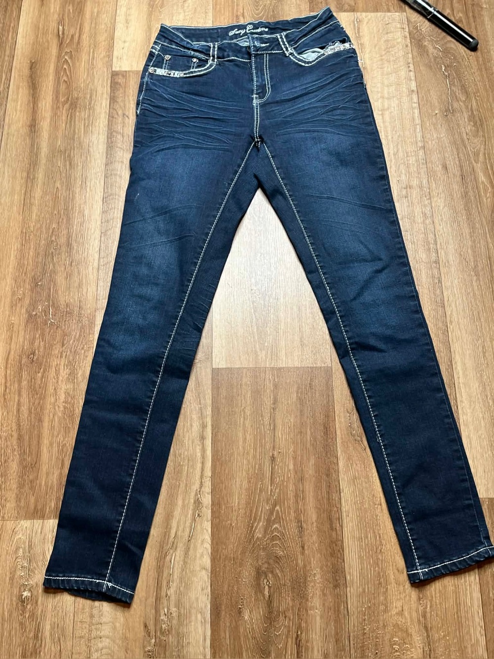 Juicy Couture Jeans Womens 9 Blue Skinny Stretch Mid Rise Dark Wash Denim Pants